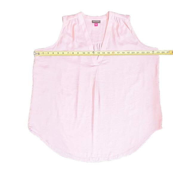 Blush-Colored V-Neck Rumple Blouse — Vince Camuto Women's 1X - Picture 11 of 12